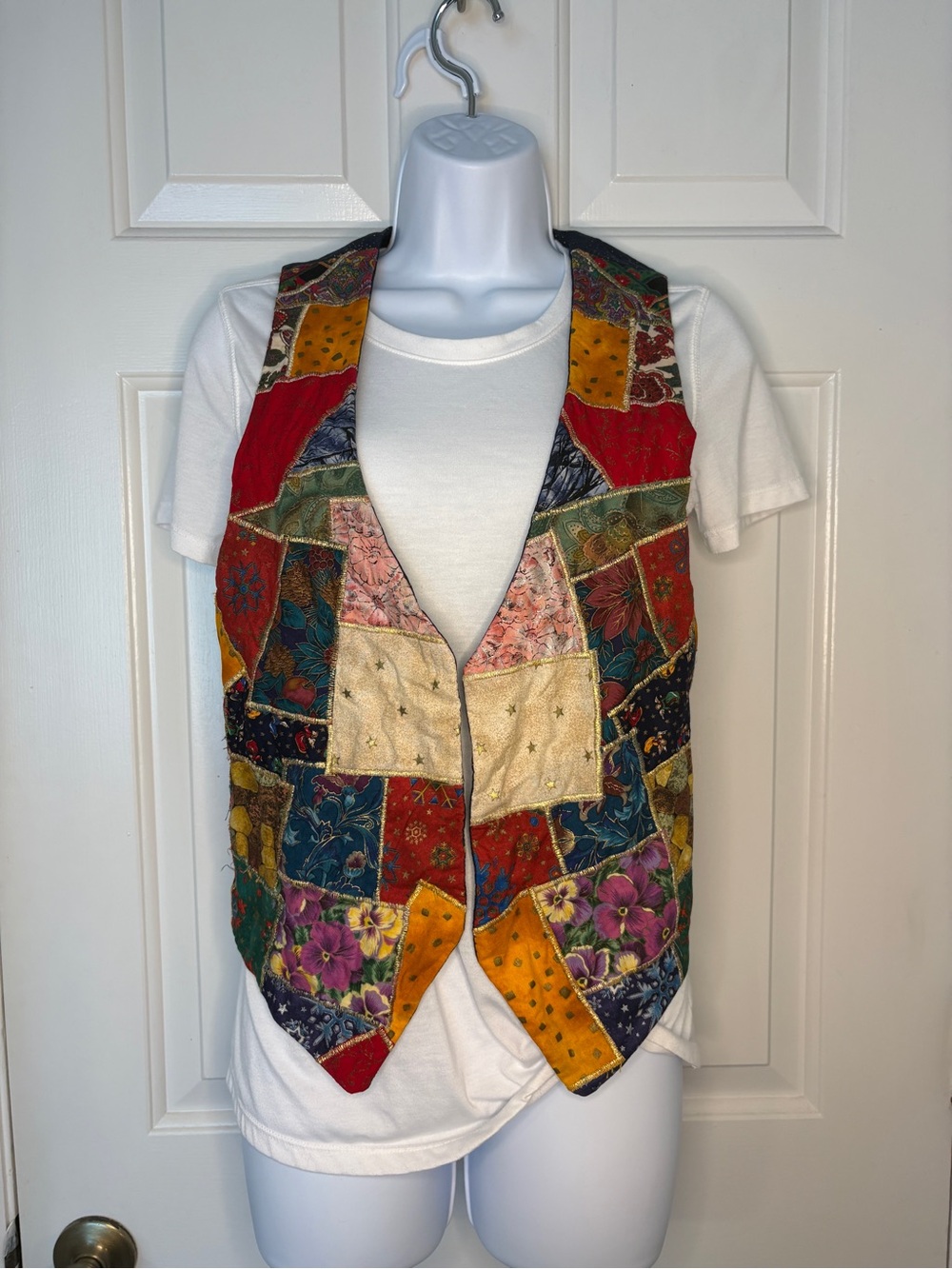 Vintage Homemade Boho Patchwork Multicolor Vest